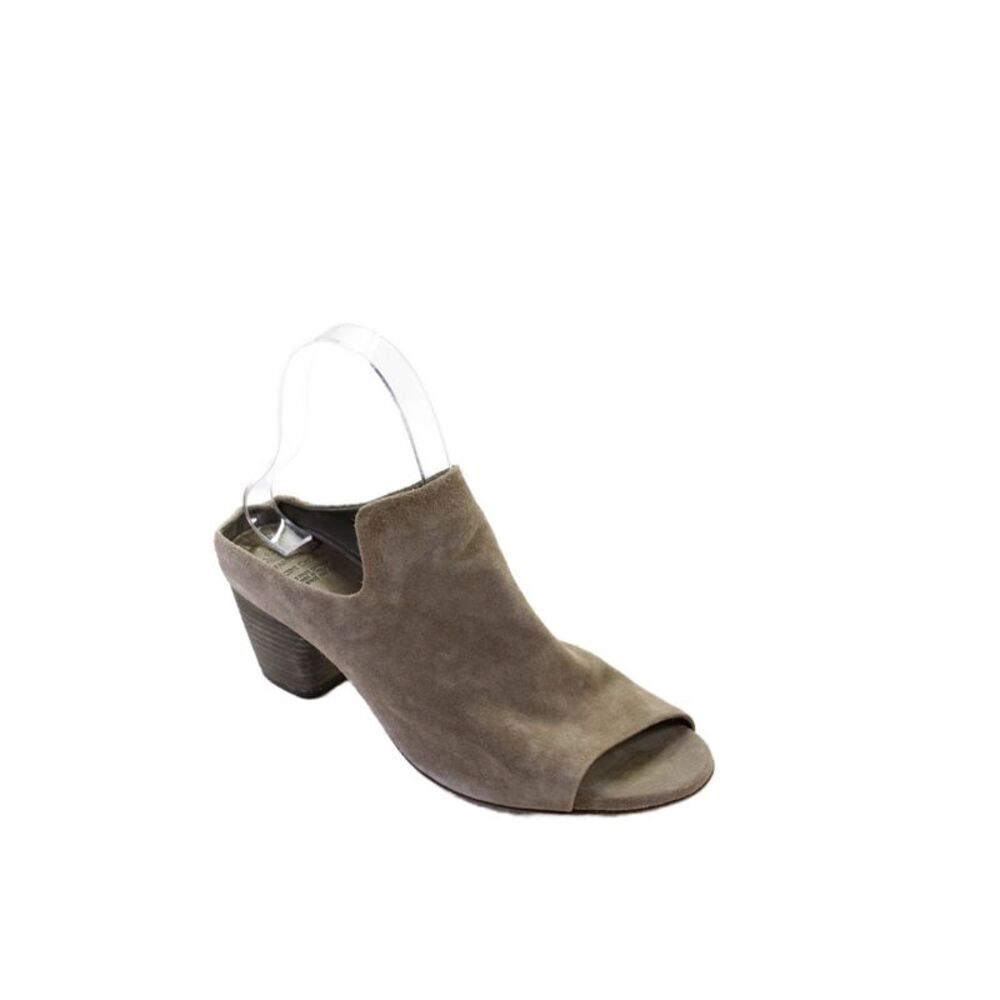 Officine Creative Womens Suede Open Toe Heels Beige Size 37.5 7.5